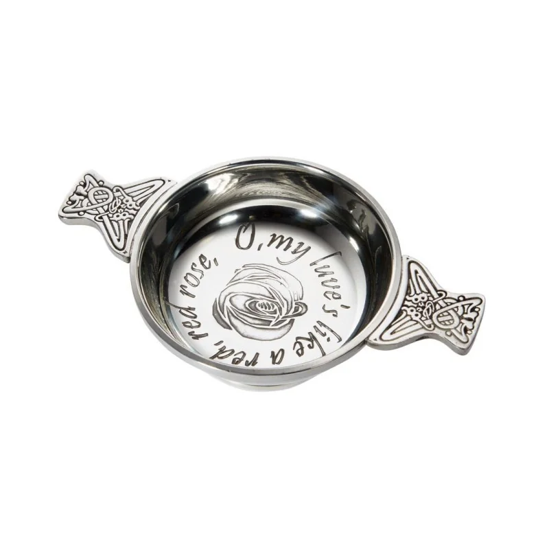Red Red Rose Pewter Quaich Red Red Rose Pewter Quaich