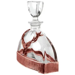 Majestic Copper Stag Crystal Decanter Gift Set with 4 Whisky Glasses - 4