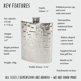 Metropolitan Pewter Kidney Hip Flask