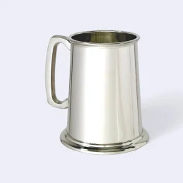 Plain Glass Base Pewter Tankard